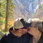 Alvin and Cathy kissing at Artists' Point